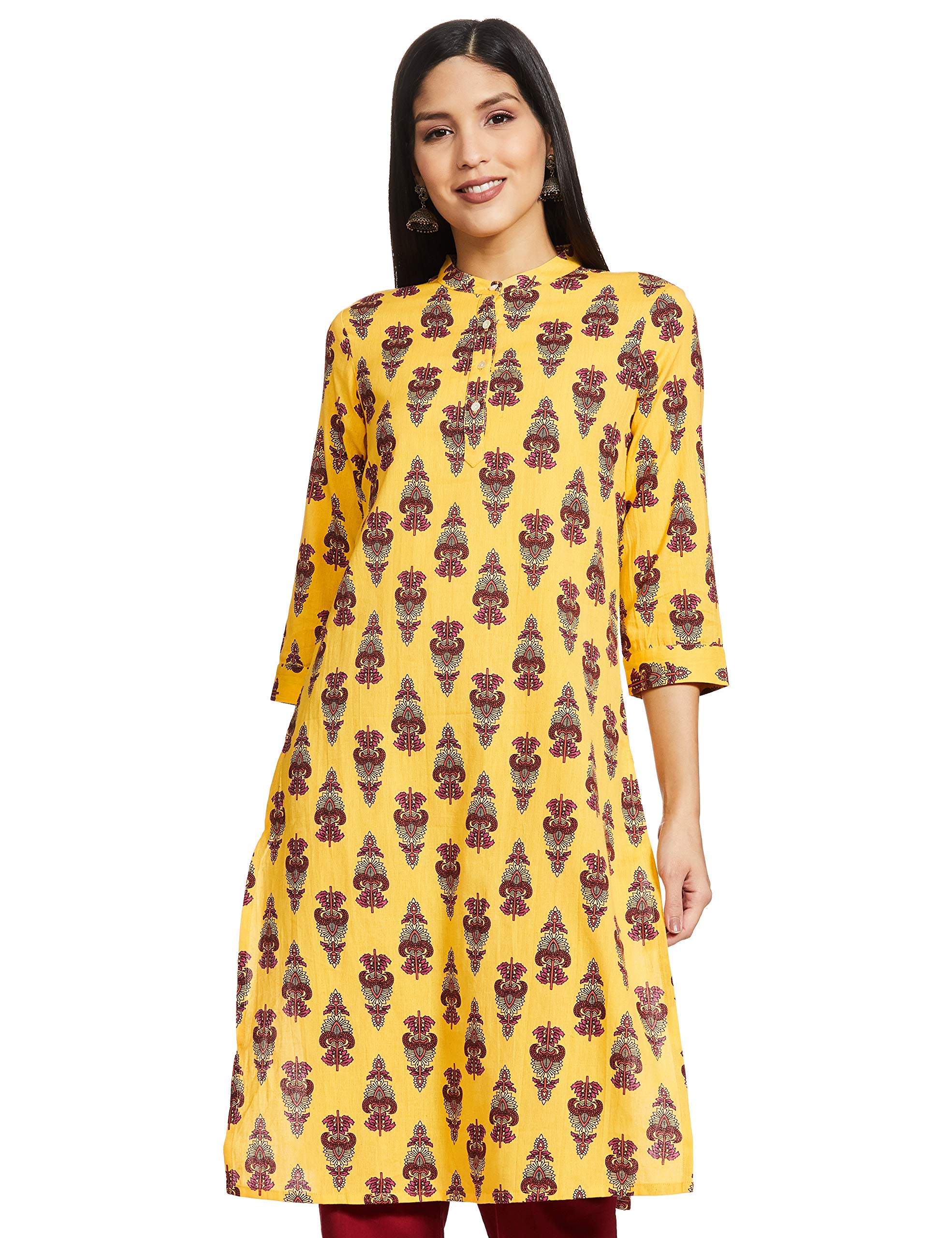 Amazon Brand - TavasyaWomen's Cotton Blend 0 Kurti (TAVK022)