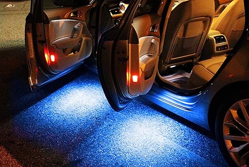 Miniatura 4 de iJDMTOY Luz de cortesía de puerta lateral LED completa azul ultra, conjuntos de luz del hueco para pies compatibles con BMW 1 3 5 6 7 Series Z4 X3