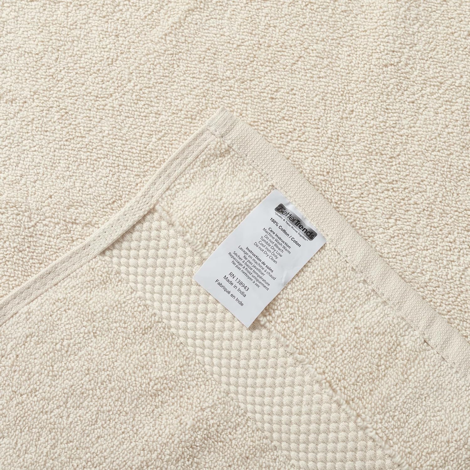 Better Trends 2-Pack Bath Towels 100% Ring Spun Cotton Lightweight,Soft,Extra Absorbent Bath Towels Set for Bathroom Gym Travel Camp Pool Sand-Splash Collection