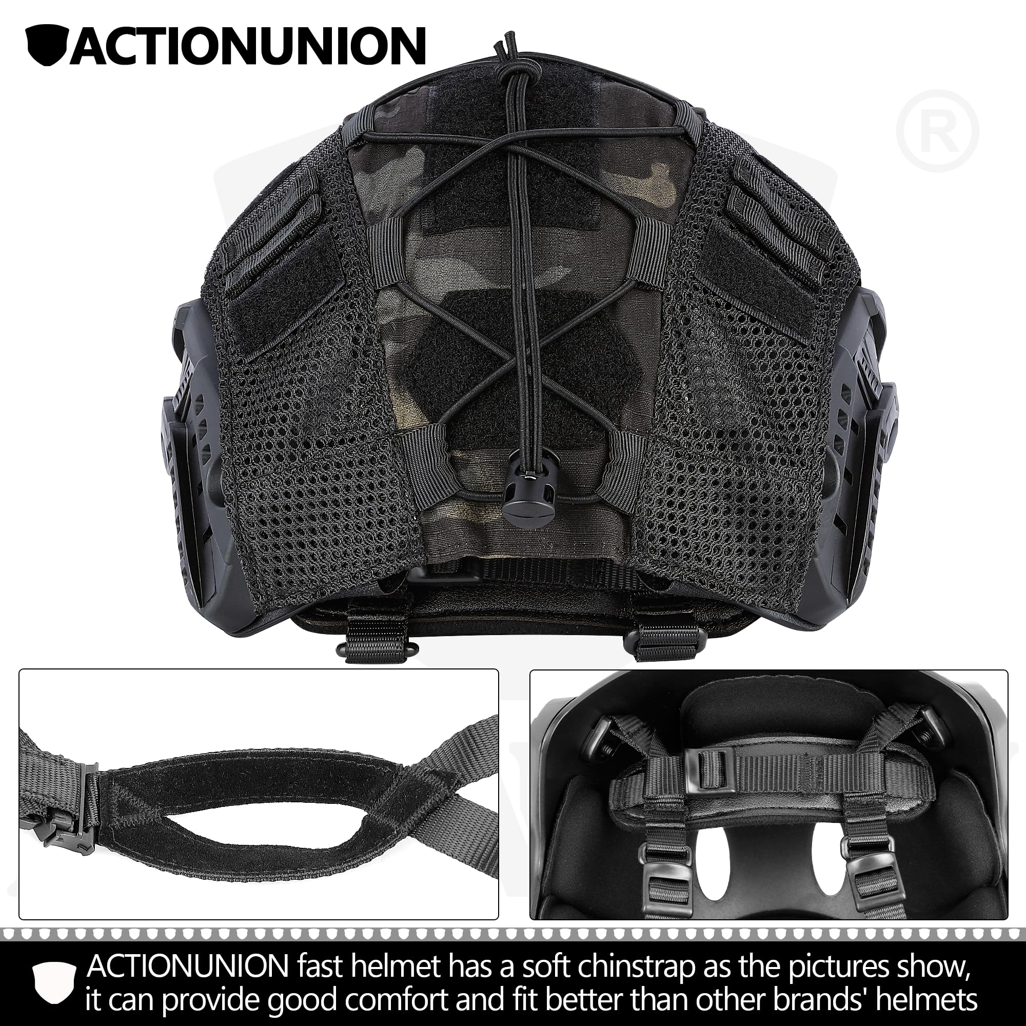 ACTIONUNION Airsoft Fast Casco Set PJ Type Tactical Paintball Casco