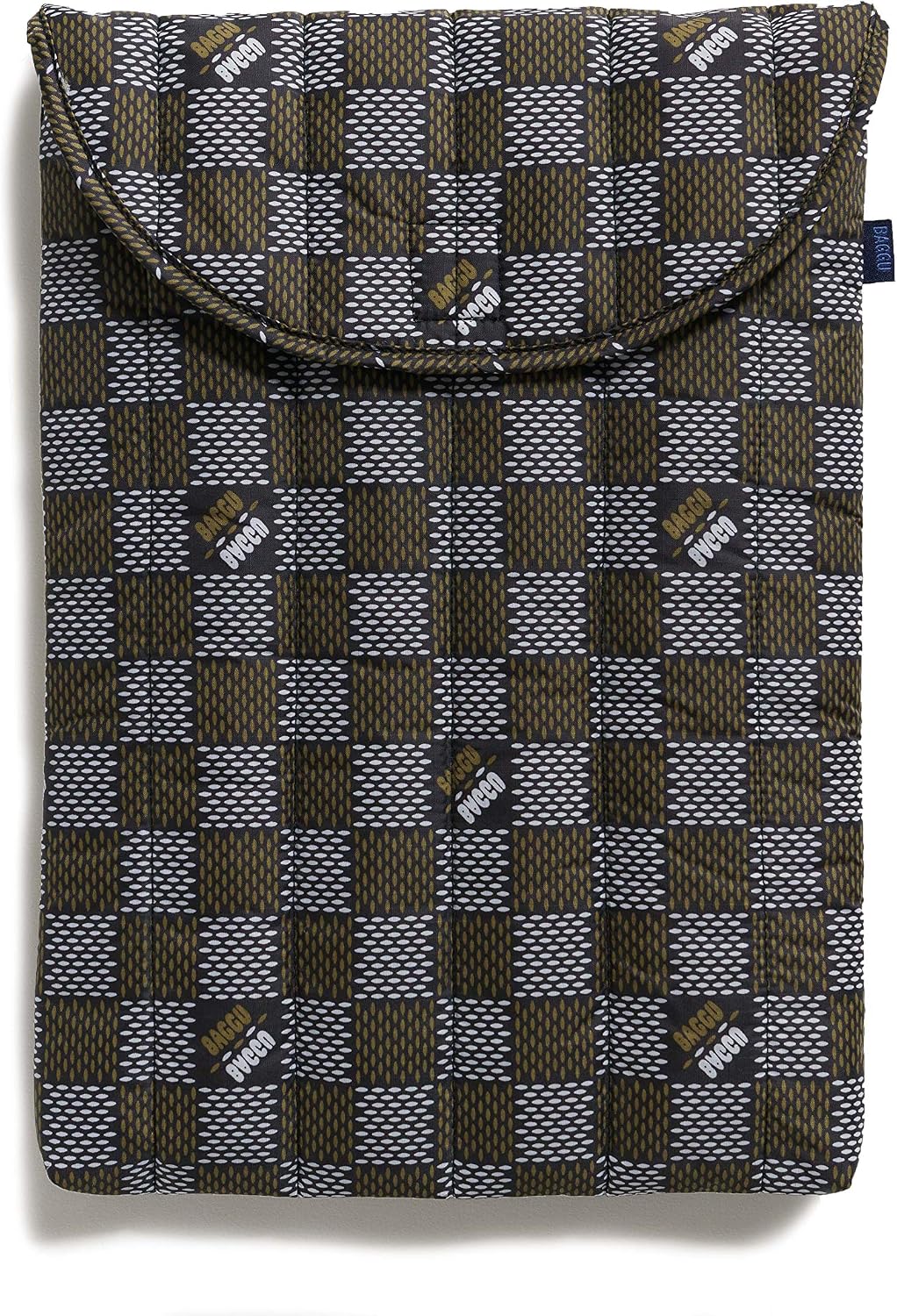 BAGGU Puffy Laptop Sleeve, Ripstop Nylon 16" Electronics Sleeve, Woven Check