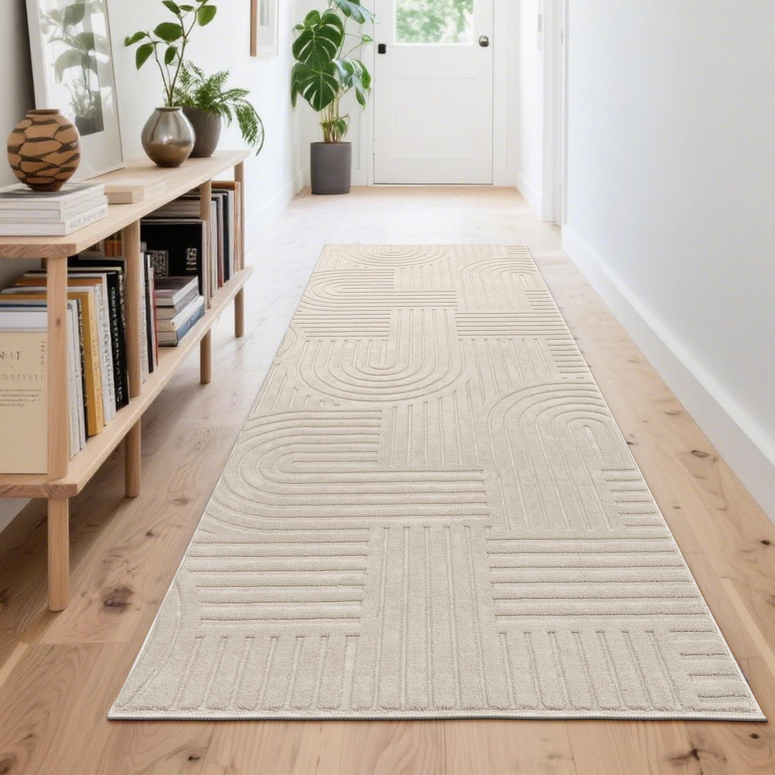 Enyhom Runner Rugs For Hallway, Beige 80 X 240cm Kitchen Runners Non Slip Washable Carpet Runners Absorbent Hall Runners For Hallway Entryway Corridor Door โ image 1
