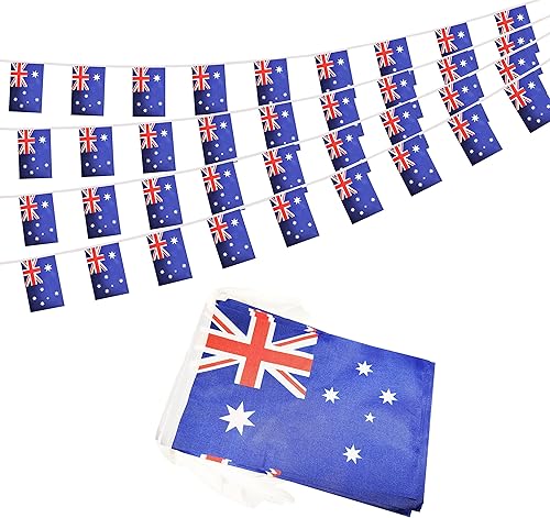 Miniatura 103 de Bandera argentina de 50 pies con cadena de bandera argentina, mini bandera argentina pequeña, para decoración de fiestas, tiendas y bares