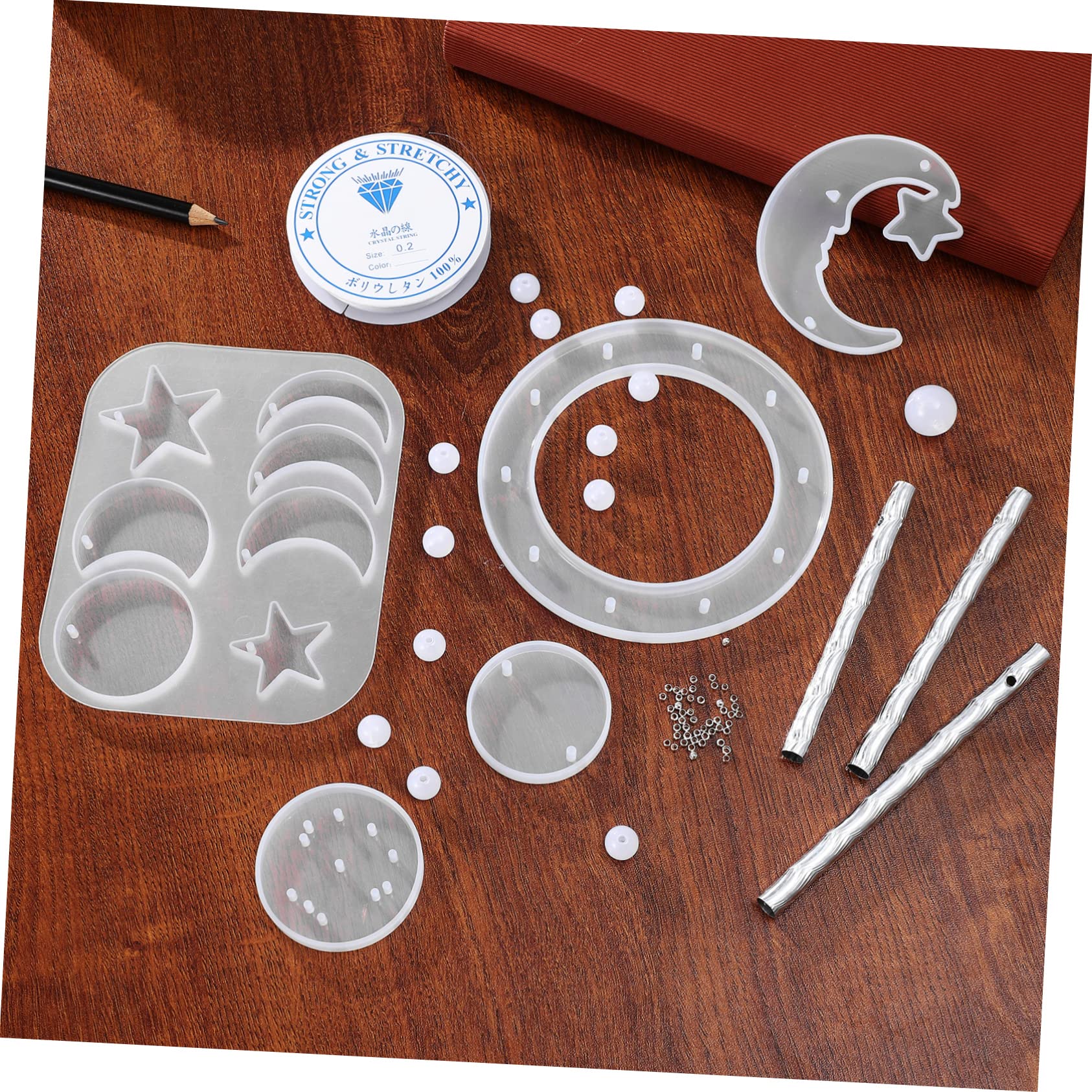 SHINEOFI 4sets Completo Di Stampo Silicone Per Eolici Kit Fai Da Te Per Creare Wind Chimes Materiale Flessibile Per Progetti Creativi Inclusa Guida Inglese Per Attività