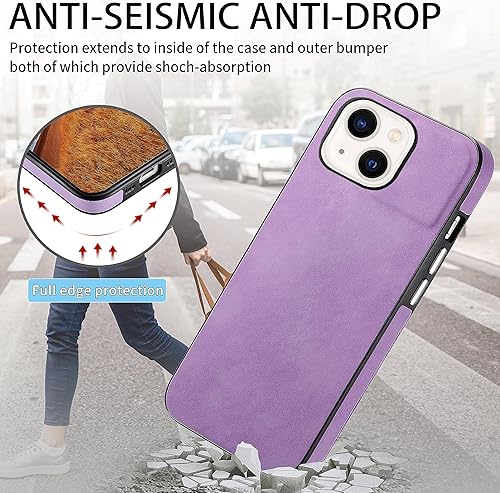 Miniatura 5 de Asuwish Funda de teléfono para iPhone 13 de 6.1 pulgadas con protector de pantalla de vidrio templado y funda de cuero delgada y suave, accesorios