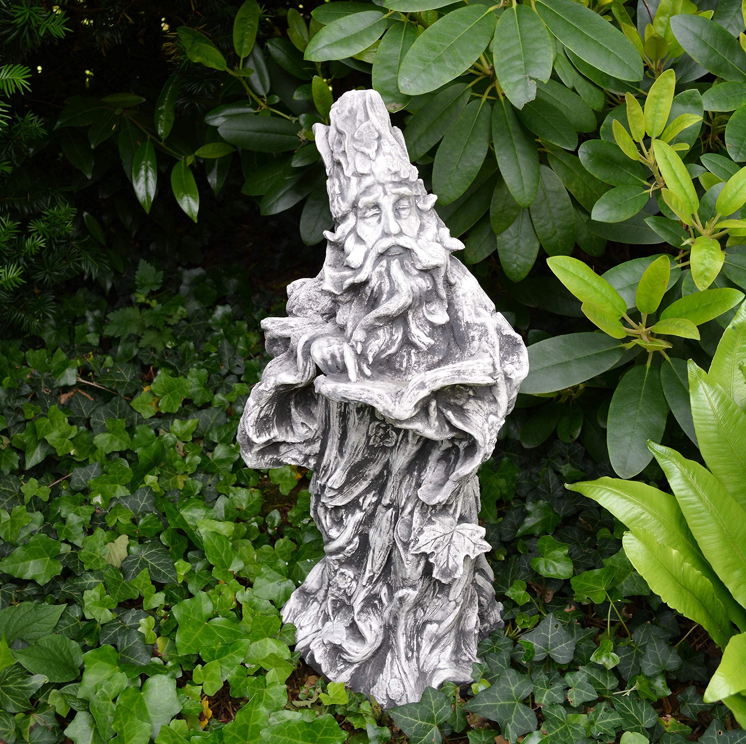 gartendekoparadies.de Figure de Pierre Massive GNOME de la forêt Esprit de la Nature Arbre Magicien en Pierre reconstituée, résistant au Gel