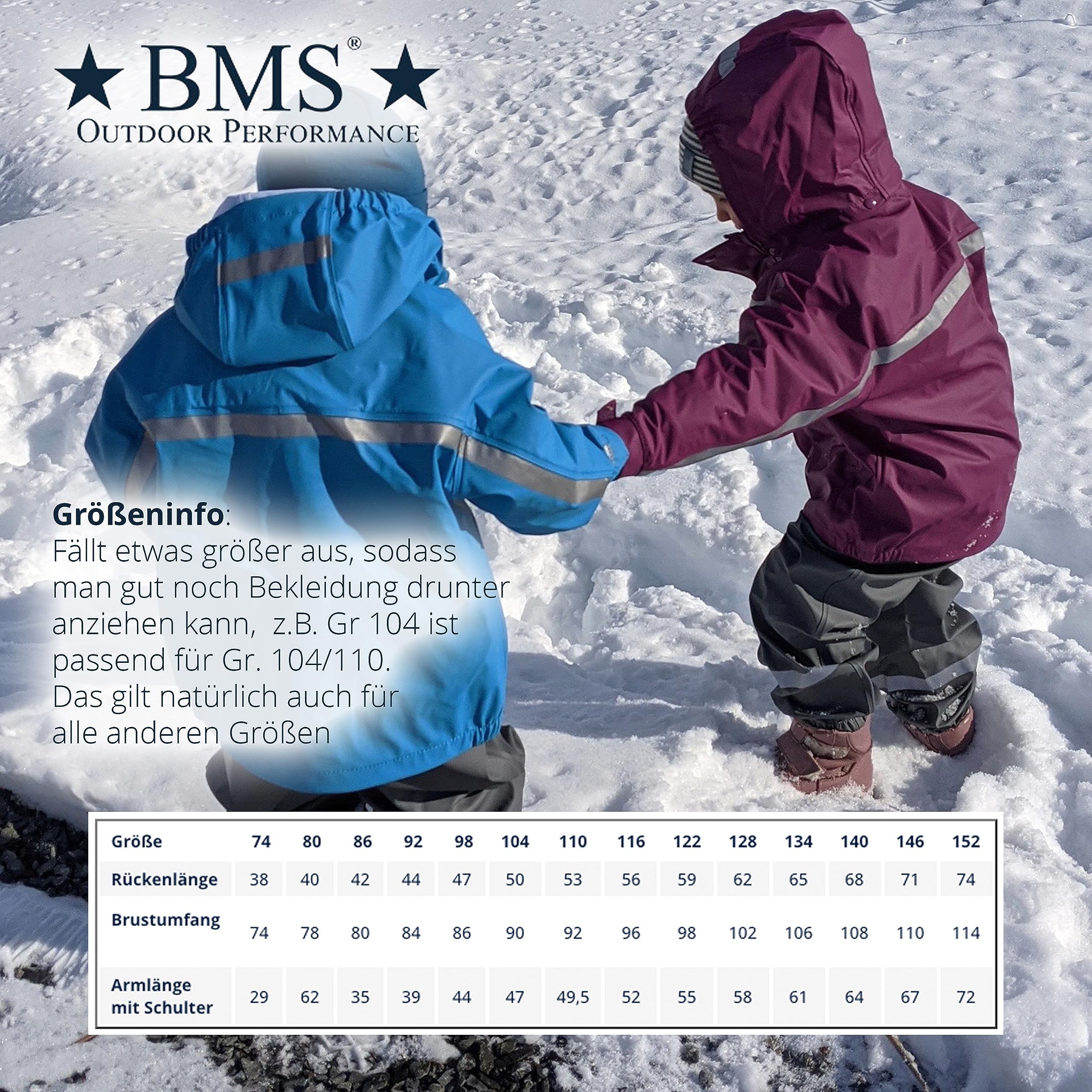 BMS Regenjacke mit Fleece gefüttert