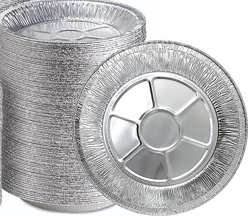 9" Aluminum Foil Pie Tins (25 Pack), Disposable Aluminum Pie