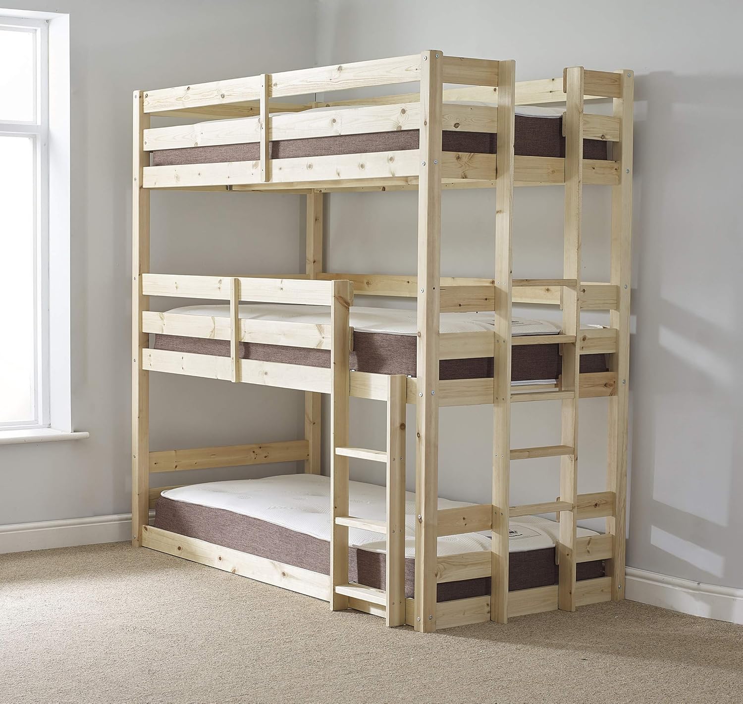 Strictly Beds and Bunks Limited Pandora Triple Sleeper, 3ft Single