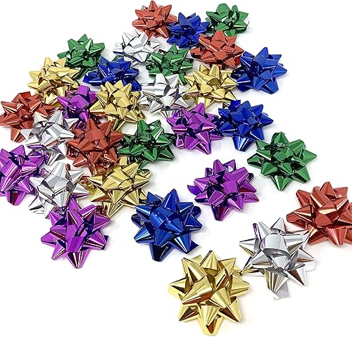 Allgala 24 lazos para envolver regalos de 3 pulgadas, 6 colores surtidos