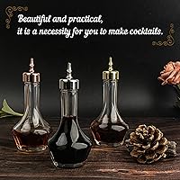 Vista 5 de Bitters Bottle Set of 3, Glass Dasher Bottle 1.7oz, Decorative Professional Bar Tool for Cocktail Great for Bartender Home Bar Restaurant with Alloy
