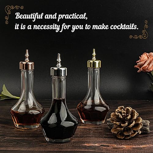Miniatura 5 de USEAMIE Bitters - Juego de botellas de vidrio para salpicadero, herramienta profesional para cóctel, ideal para barman en casa, bar, restaurante,