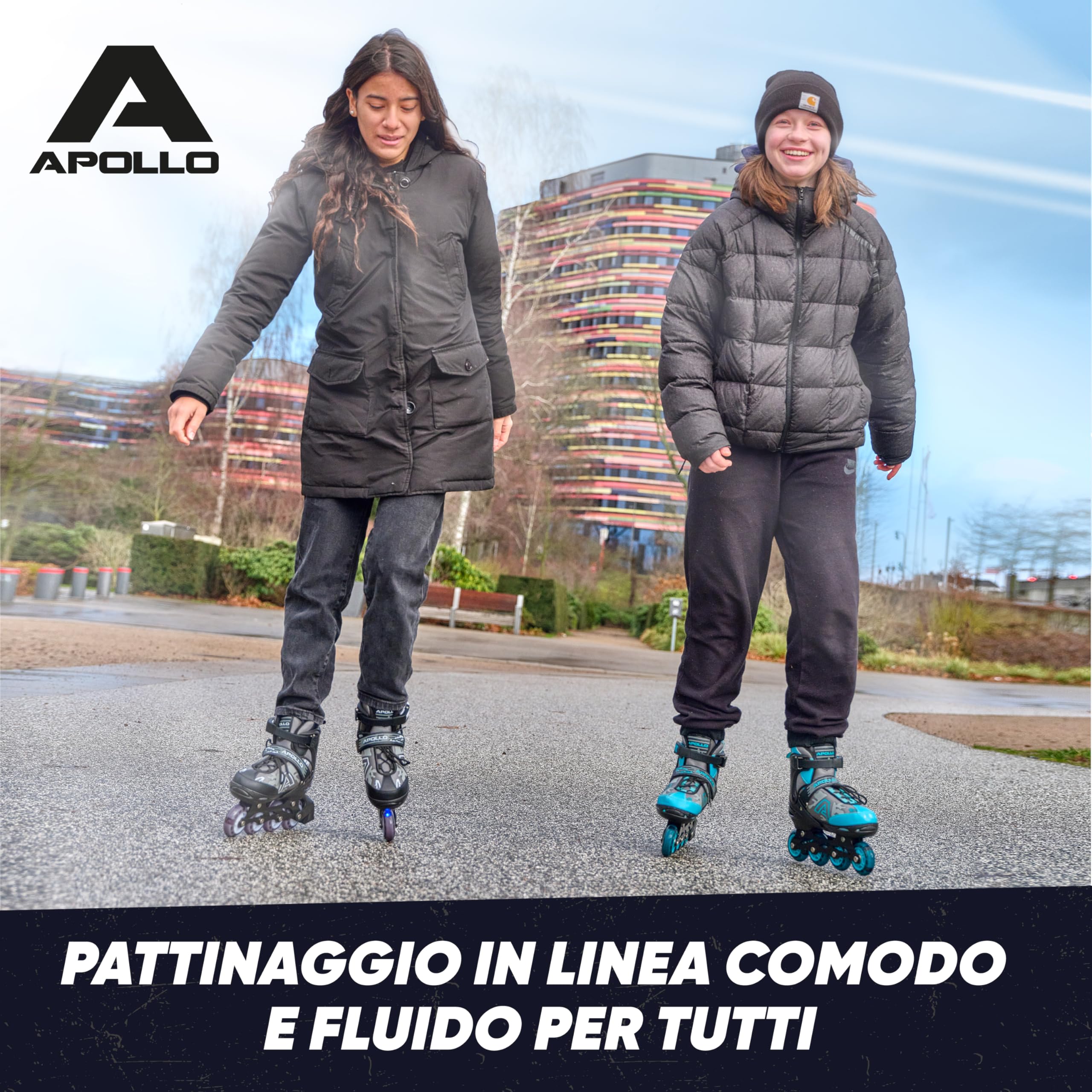 Pattini in linea Apollo Champion regolabili taglia 31-42 per bambini e adulti