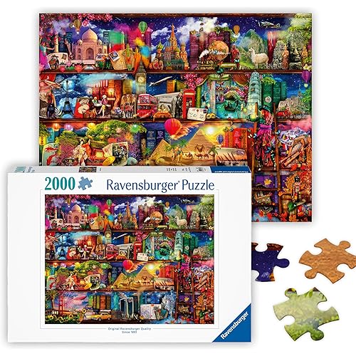 Ravensburger - World of Books - 2000 Piece Jigsaw Puzzle - Exciting Vision of The World's Exciting Destinations - Beautiful Imagery - Frameable - Premium Quality - Ideal Gift - Puzzles for Adults