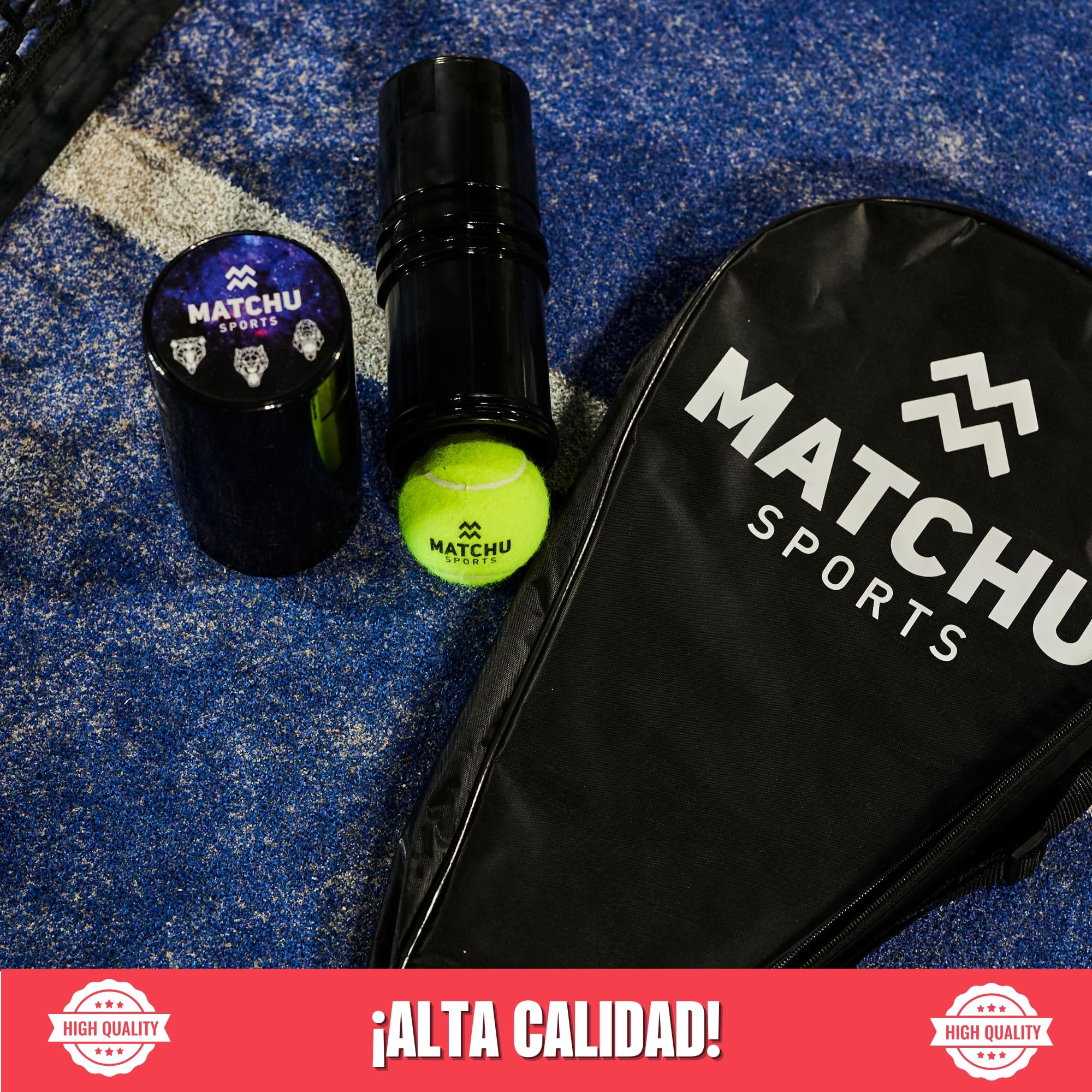 MATCHU - Regulador de Presión para Pádel y Pelotas de Tenis - Soporte de Presión - Reparador de Presión - Presurizer de Bolas - Guardián de Presión - Ahorro de Presión - Extender la Vida Útil - Negro