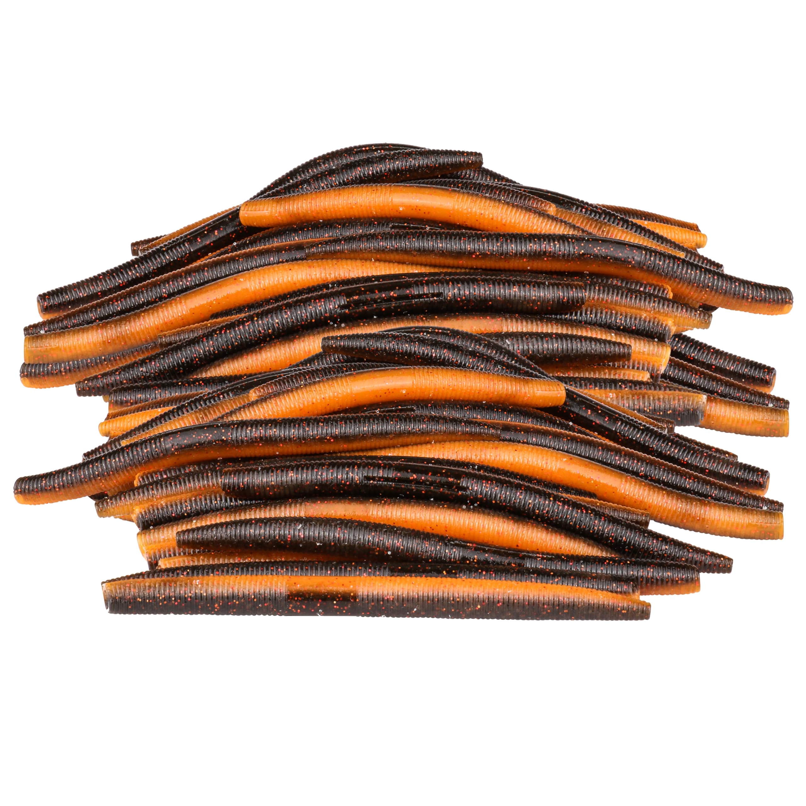 PROBITE Soft Fishing Worm 100PCS, 3/4/5/6" Mega Value Pack Senko Style Soft Lures for Bass, Plastic Worm Stick Baits, Multicolor, Cost-Effective