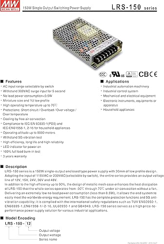 Miniatura 2 de MEAN WELL MW LRS-150-24 24V 6.5A Enclosed-LRS Fuentes de alimentación conmutadas