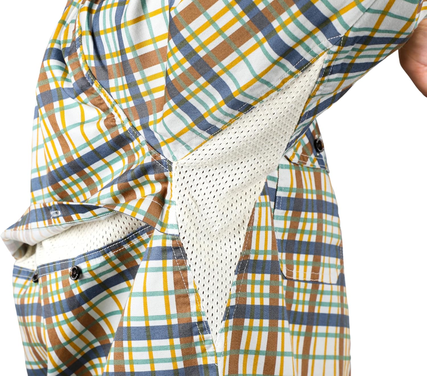 BOCOMAL FR Shirt for Summer Lightweight Vented Mesh Back and Underarm Breathable Flame Resistant Welding Button Down Shirts - Image 5