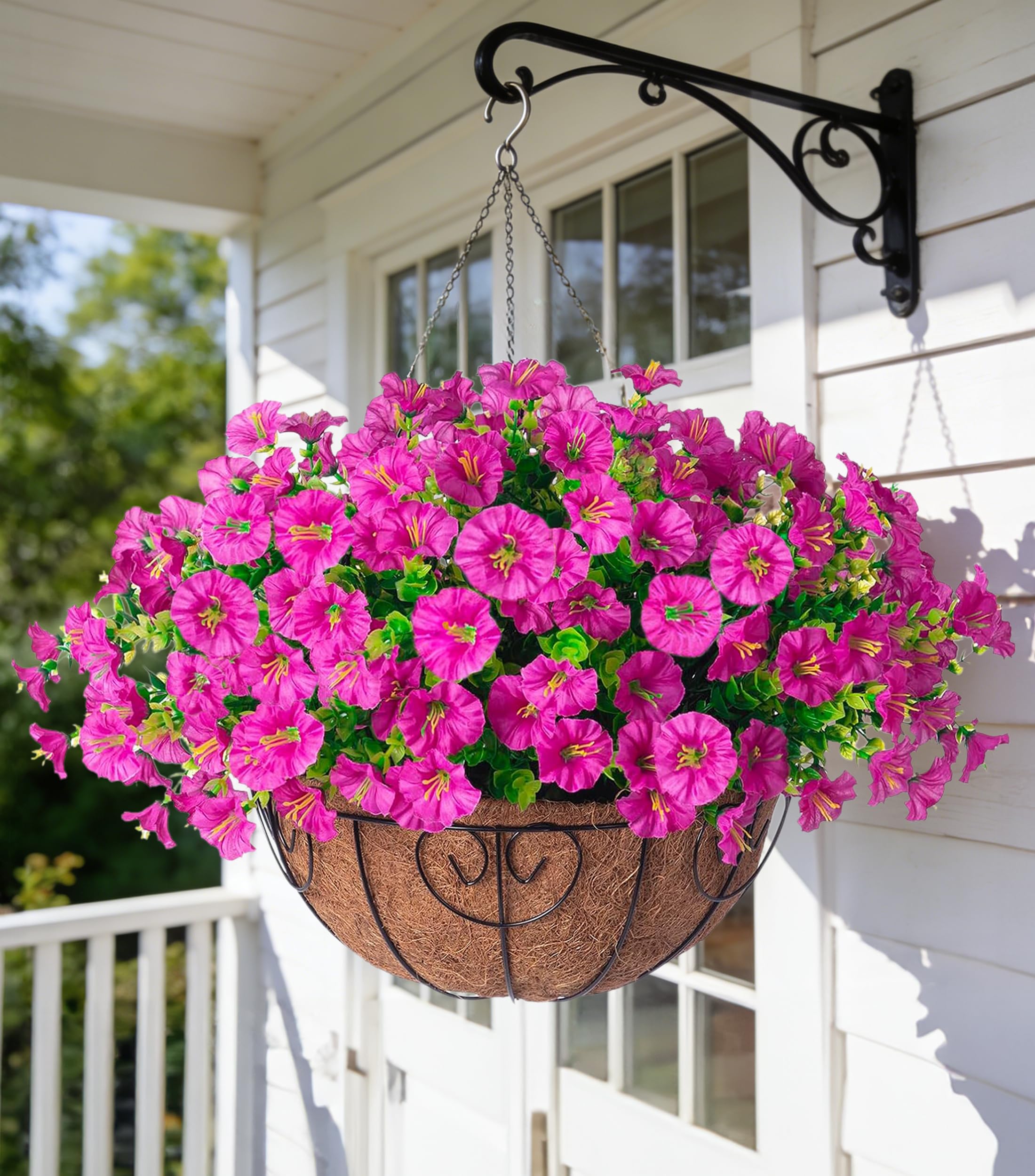 Ivydale Artificial Silk Hanging Plants Flowers Basket