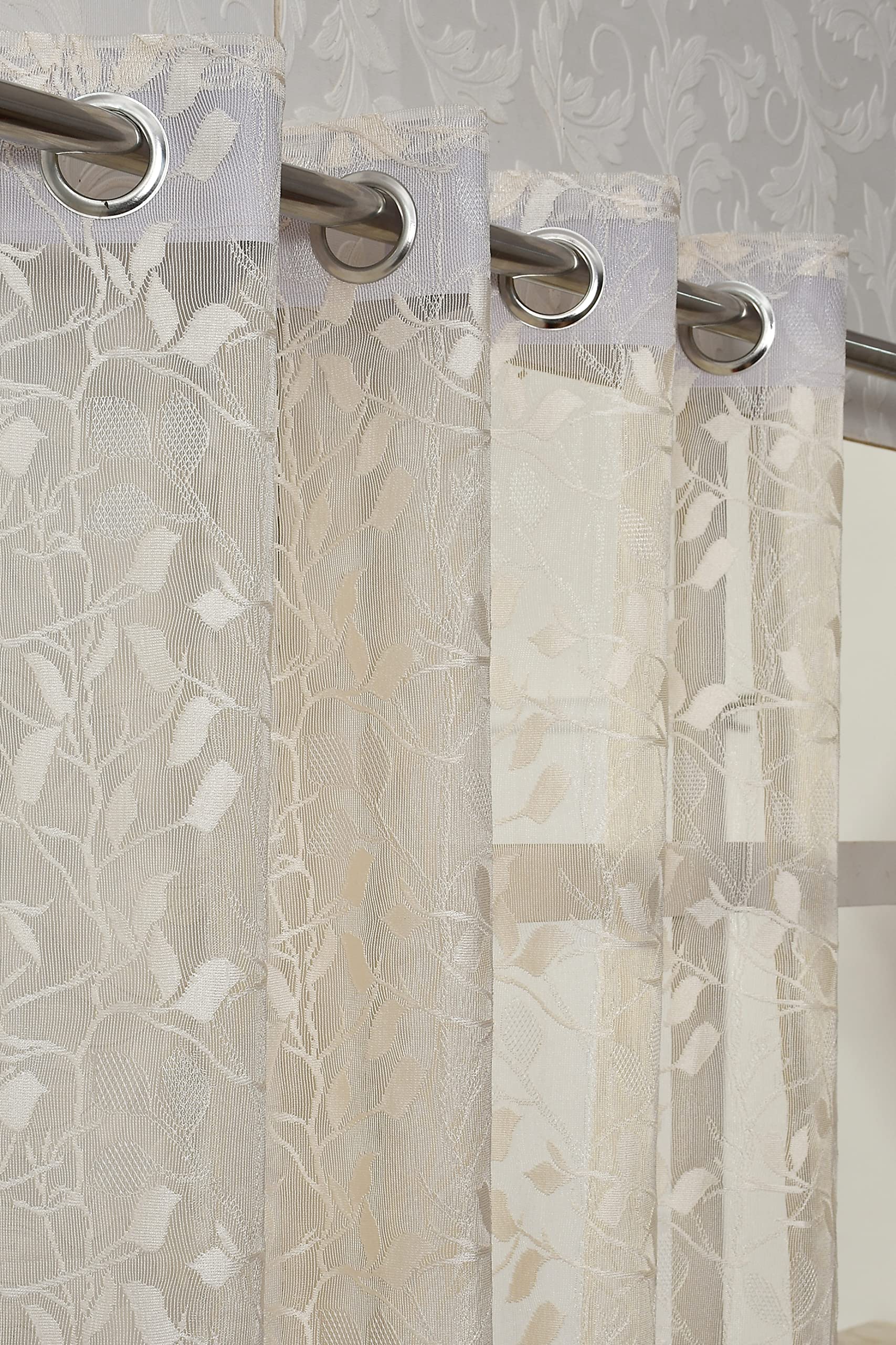 Transparent Oscar Net Sheer Plain Curtains for Window 6 Feet, Pack of 1, Cream discount deal