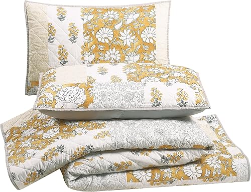 Miniatura 4 de MODERN HEIRLOOM Juego de edredón de 3 piezas azafrán - King