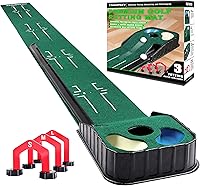 Vista 9 de CHAMPKEY Golf Putting Green Indoor - Advanced Guides Golf Putting Mat - Enhance Putting Accuracy and Challenge