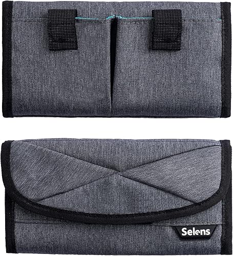 Selens Funda para batería DSLR - Bolsa de 4 bolsillos para baterías NP-FZ100, LP-E6, AA, LP-E8, LP-E10, LP-E12, EN-EL14, EN-EL15, NP-FW50, NP-F550,