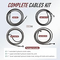 Vista 6 de Negro 12-14 pulgadas Ape Hanger Cable Freno Línea Kit de cable de embrague para modelos ABS Harley 2014-2016 Touring (negro)