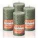 BOLSIUS 4 Pack Fresh Olive Rustic Pillar Candles - 2.75 X 5 Inches - Premium European Quality - Natural Eco-Friendly Plant-Based Wax - Unscented Dripless Smokeless 60 Hour Party and Wedding Candles