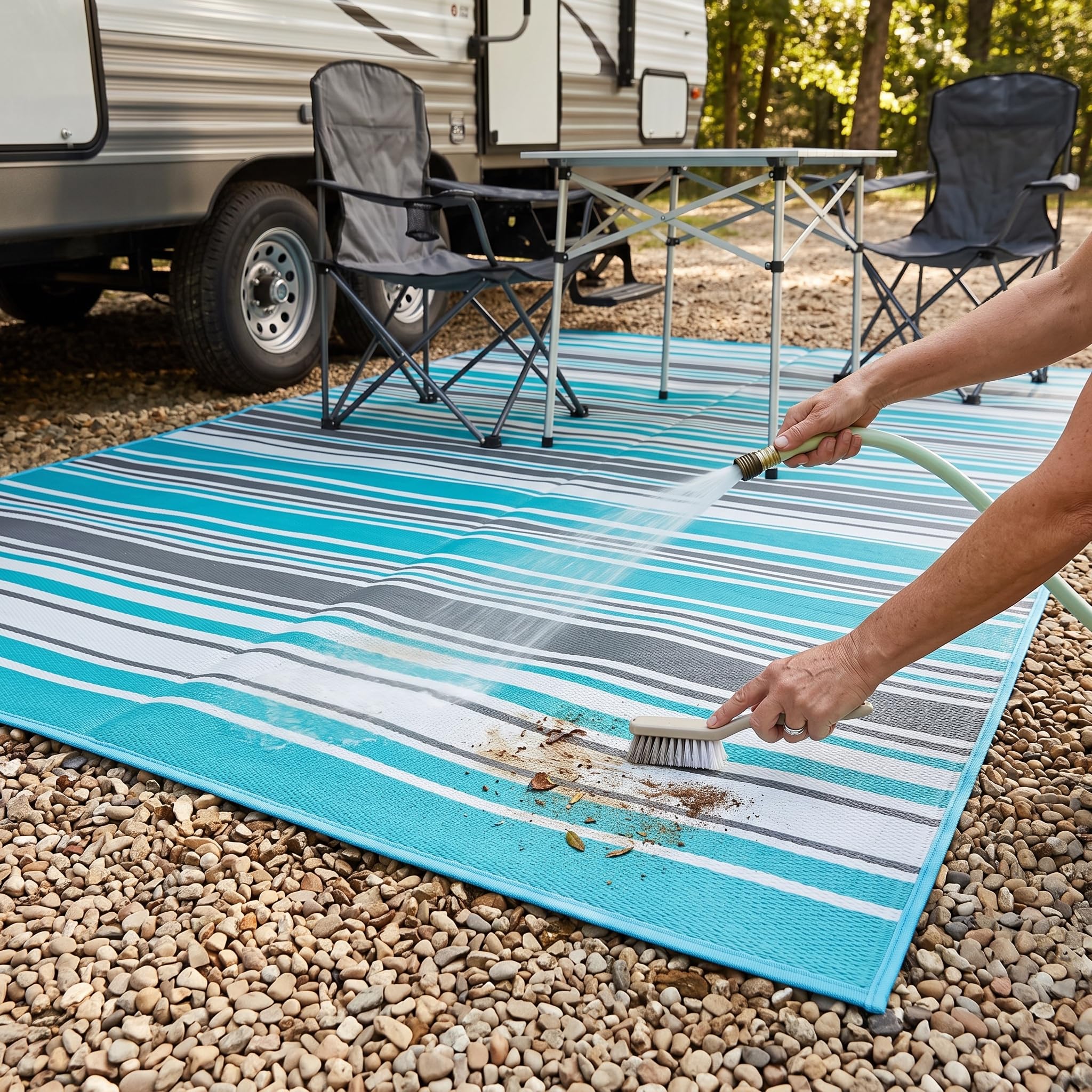 LOVIVER Tapis Extérieur PP Tissé Tapis Moquette de Jardin Nappe de Sol Polypropylène Imperméable et Deux Faces Réversibles Léger et Pliable pour Rangement