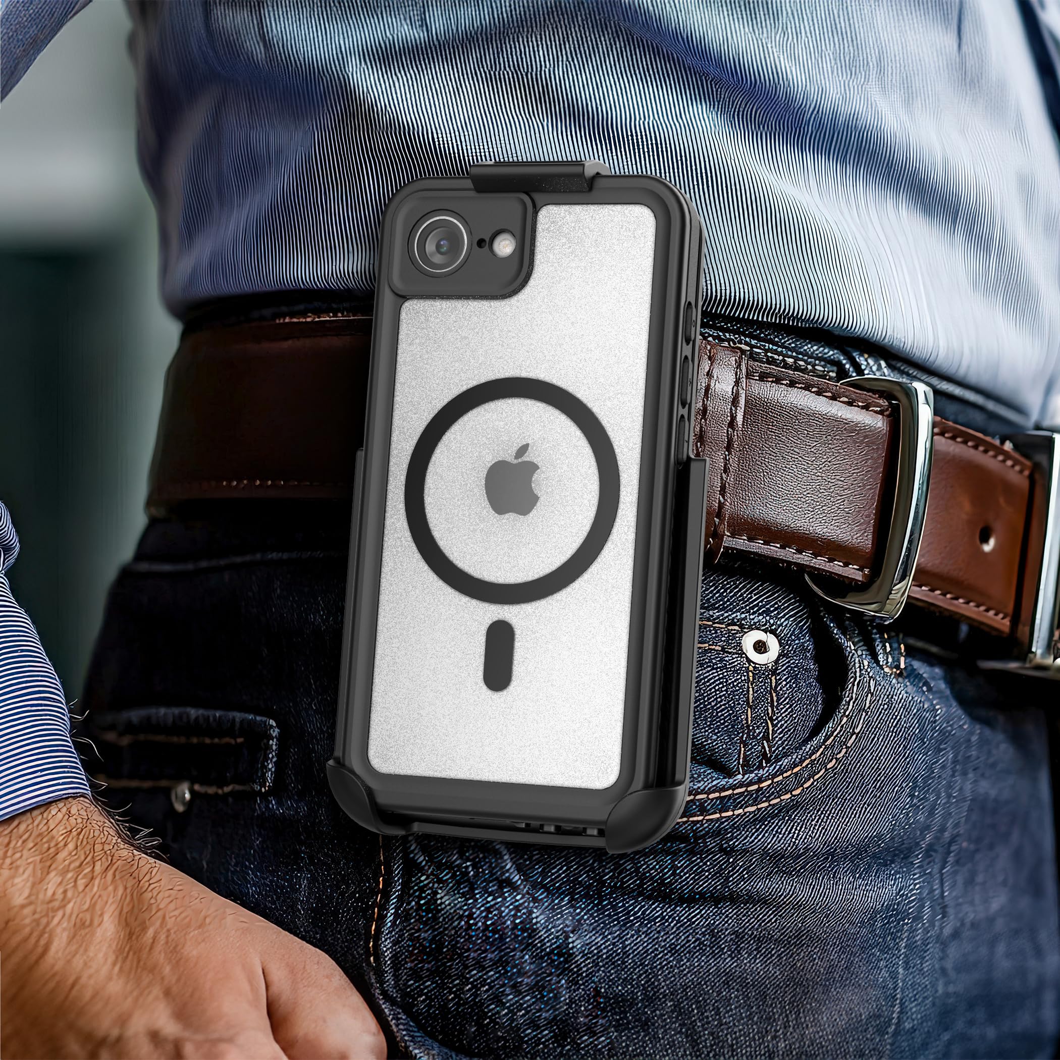 Iphone 16 Pro Titane ENCASED Titan-X Holster Pour IPhone 16, Coque étanche Avec Clip Coque Etanche Iphone 16 Pro Max