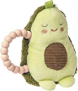 Mary Meyer Teether Baby Rattle, 6-Inches, Yummy Avocado
