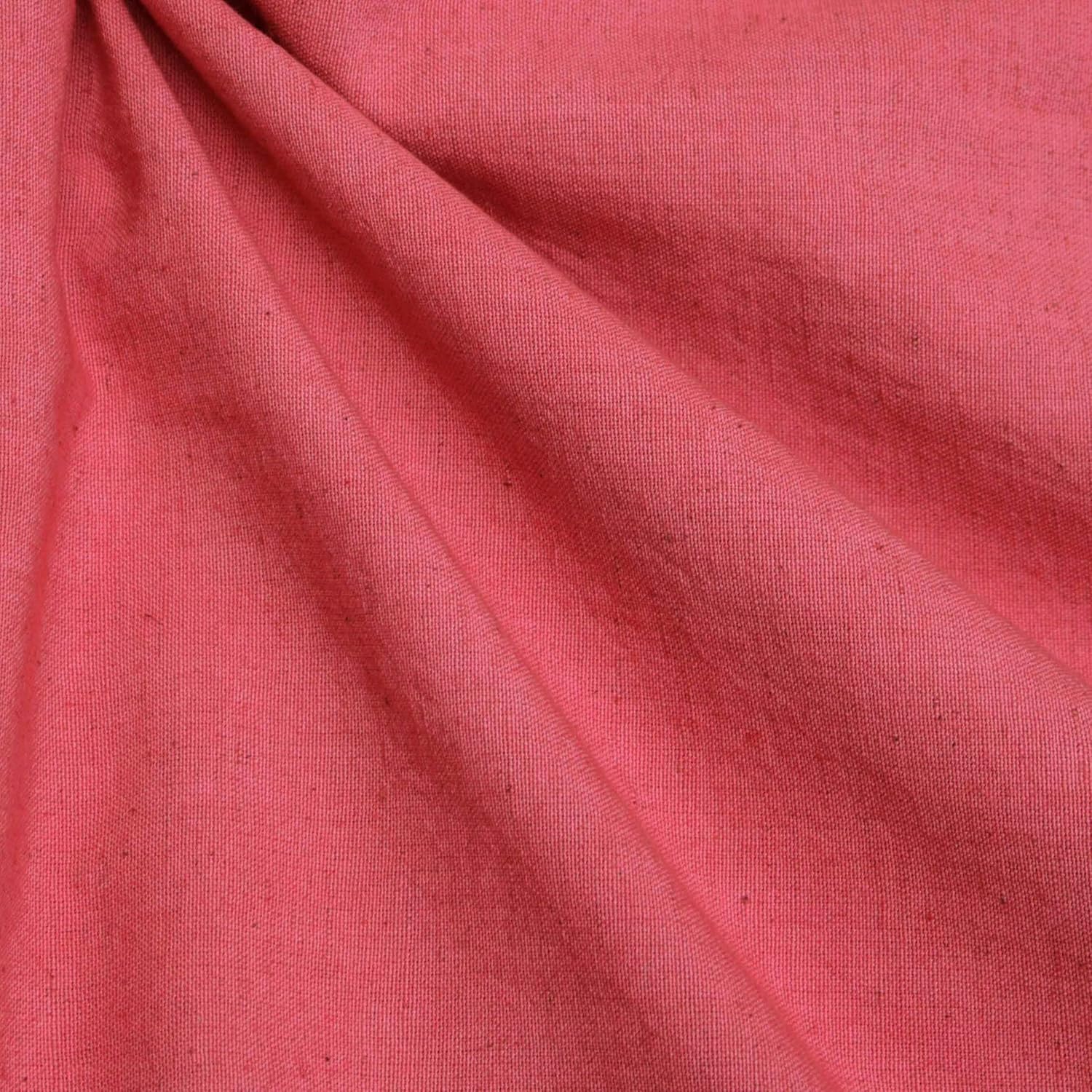 Fabric Mart Direct Coral Pink Cotton Linen Fabric by The