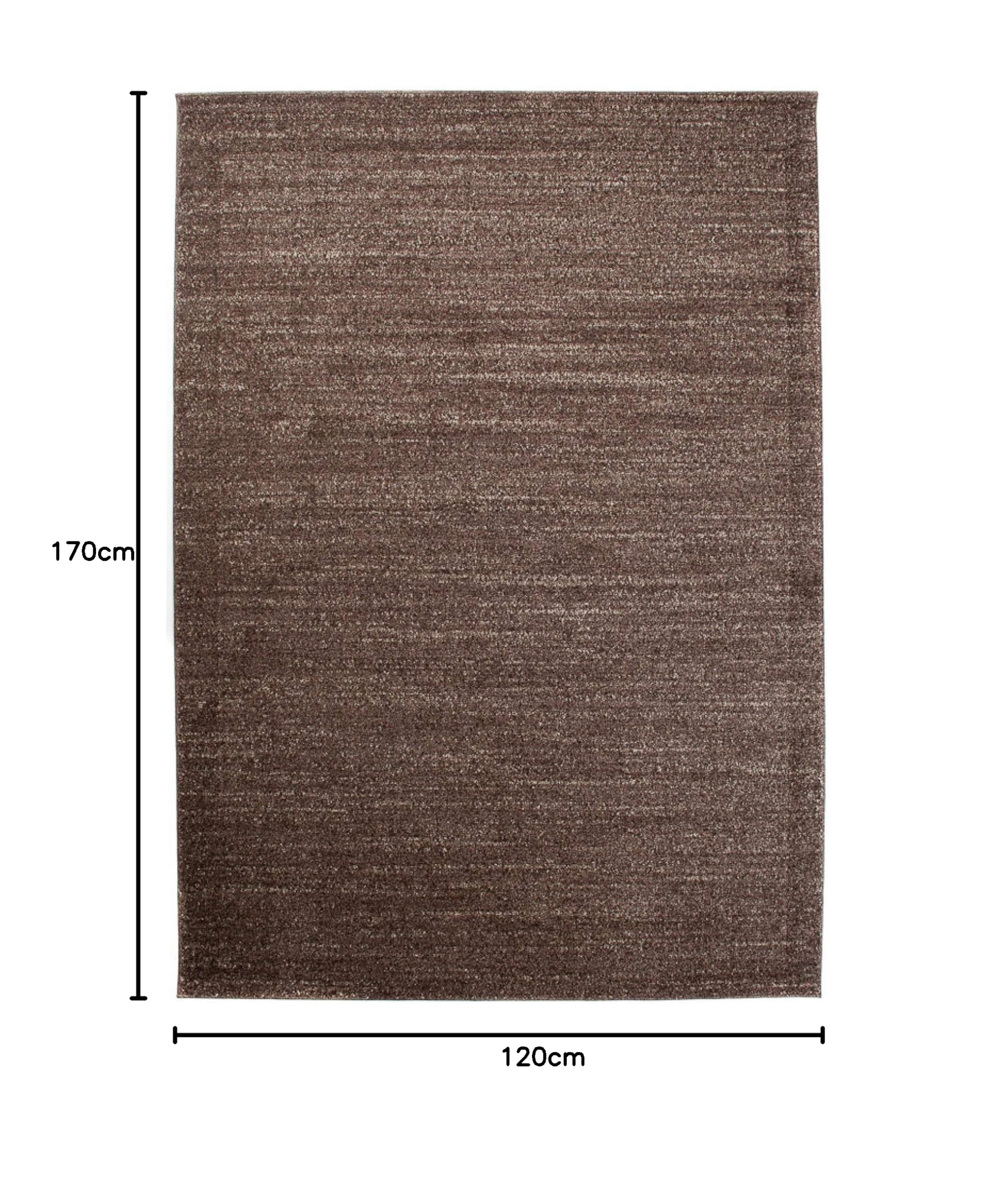 Tapiso Sari dywan z krótkim włosiem, nowoczesny dywan w kolorze brązowym, melanż, idealny do salonu, pokoju gościnnego, jadalni, Ökotex 120 x 170 cm