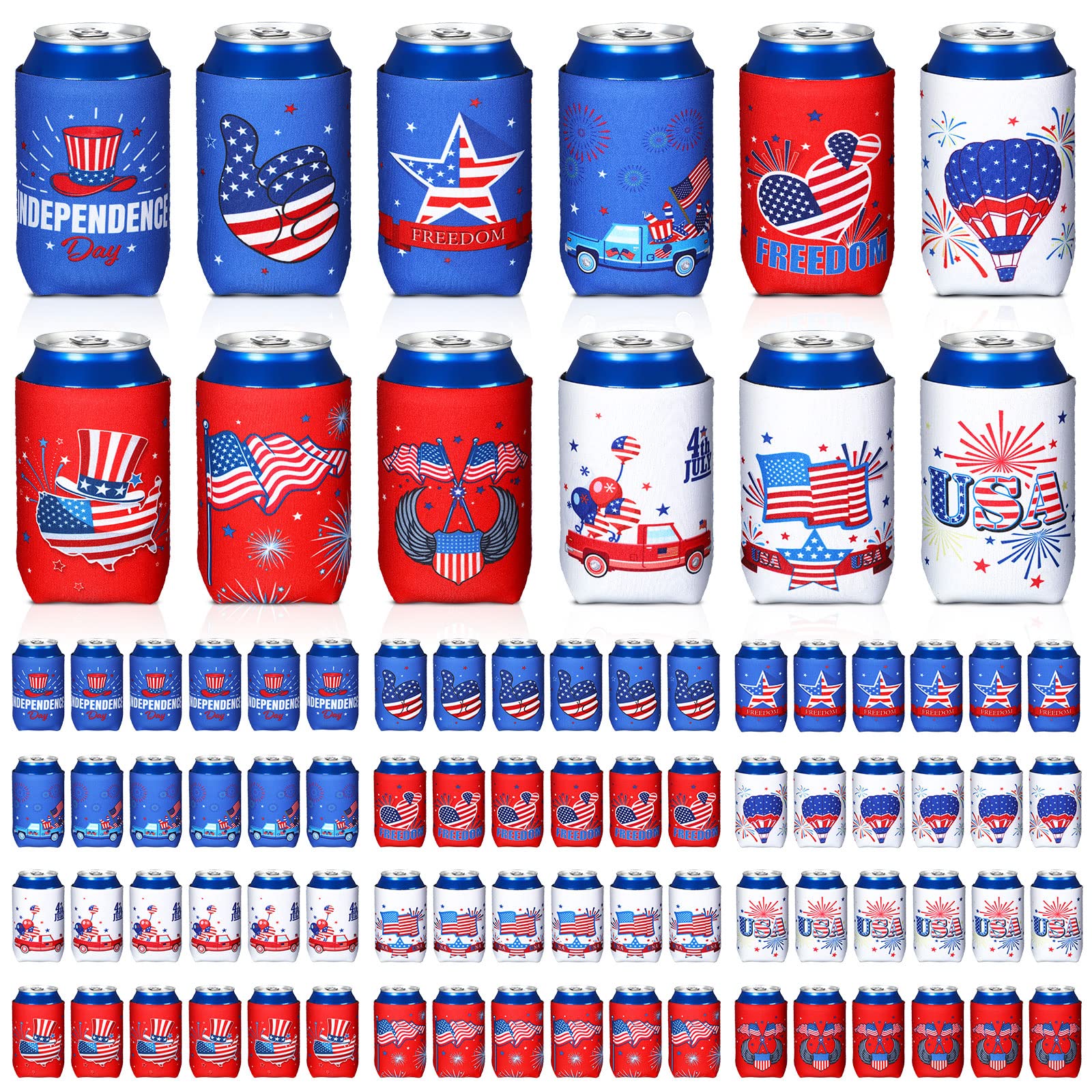 Refroidisseur de canettes de bière de 340,2 g : lot de 72 protections thermiques pliables