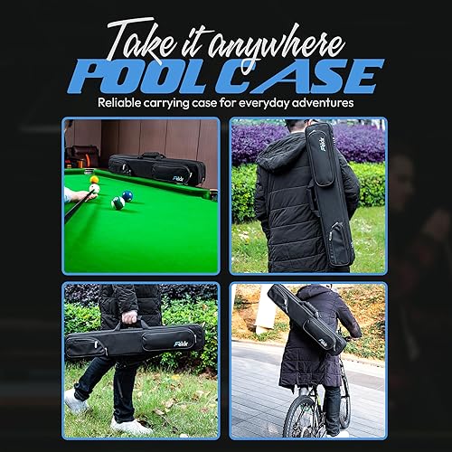 Miniatura 6 de Taco de billar de obsidiana de fibra de carbono de 57 pulgadas, palos profesionales de baja desviación con punta de 0.492 in, paño de microfibra,