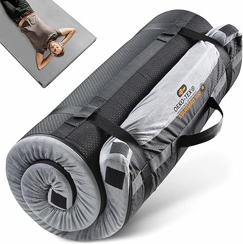 Colchón de espuma viscoelástica gruesa de 3 pulgadas para acampar cochetienda de campañacuna Glamping portátil, colchón de futón enrollable para