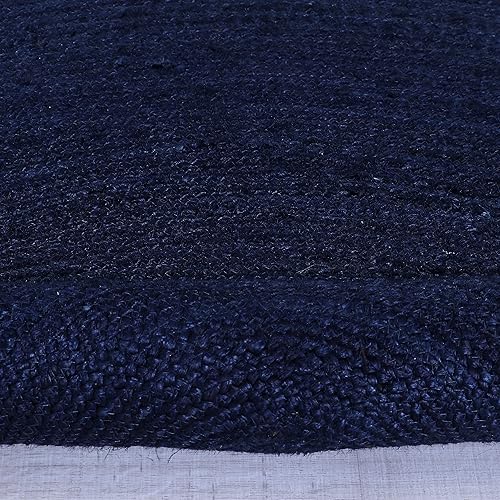 Miniatura 4 de Super Area Rugs Alfombra trenzada a mano de yute suave y natural, color beige natural, 6 x 9 pies