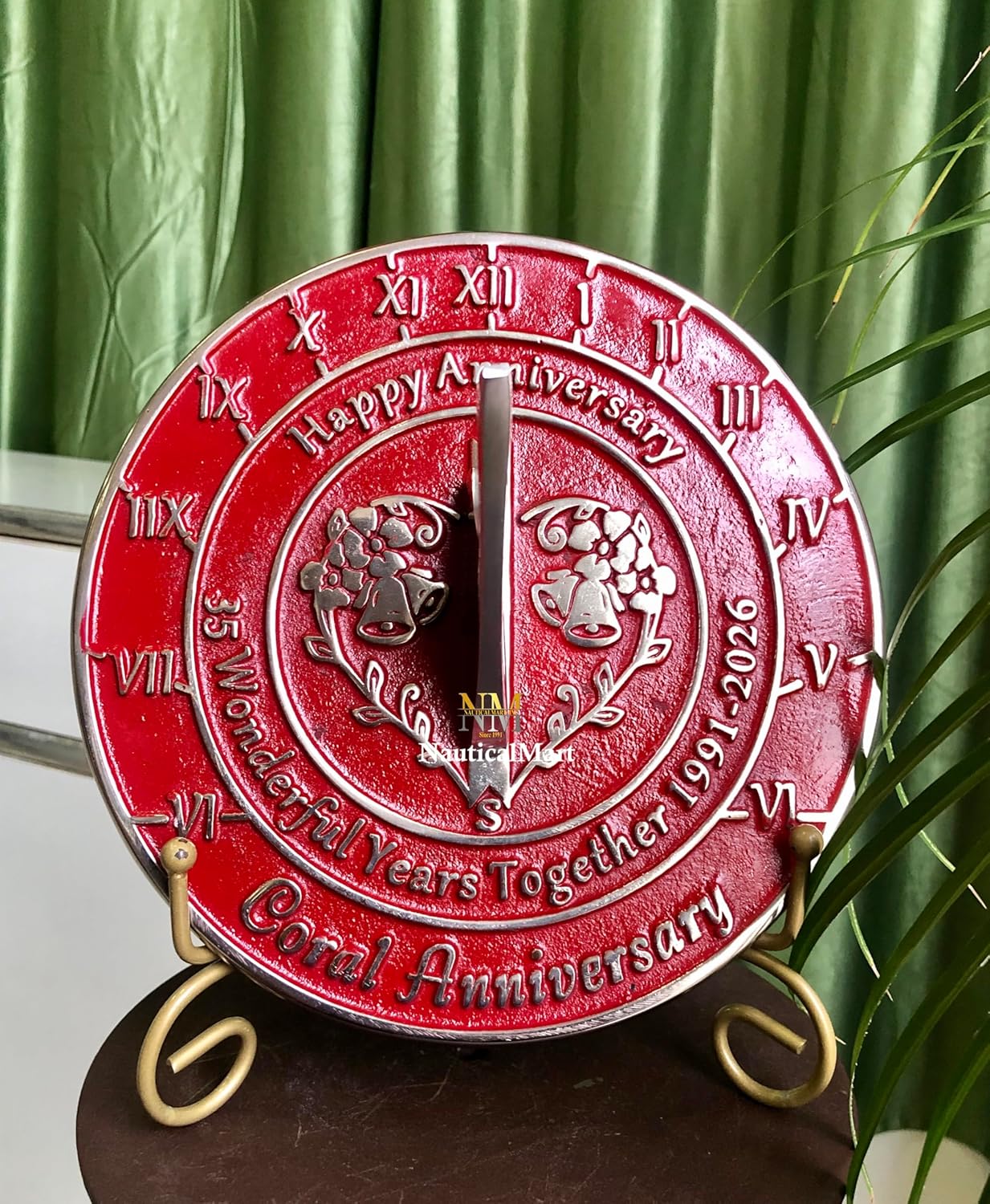 NauticalMart Anniversary Sundial Gift for 35th Coral Wedding Anniversary in 2026 Home Decor Or Garden Present Idea - Handmade Gifts for Him, Her Parents Or Couples 35 Year Celebration