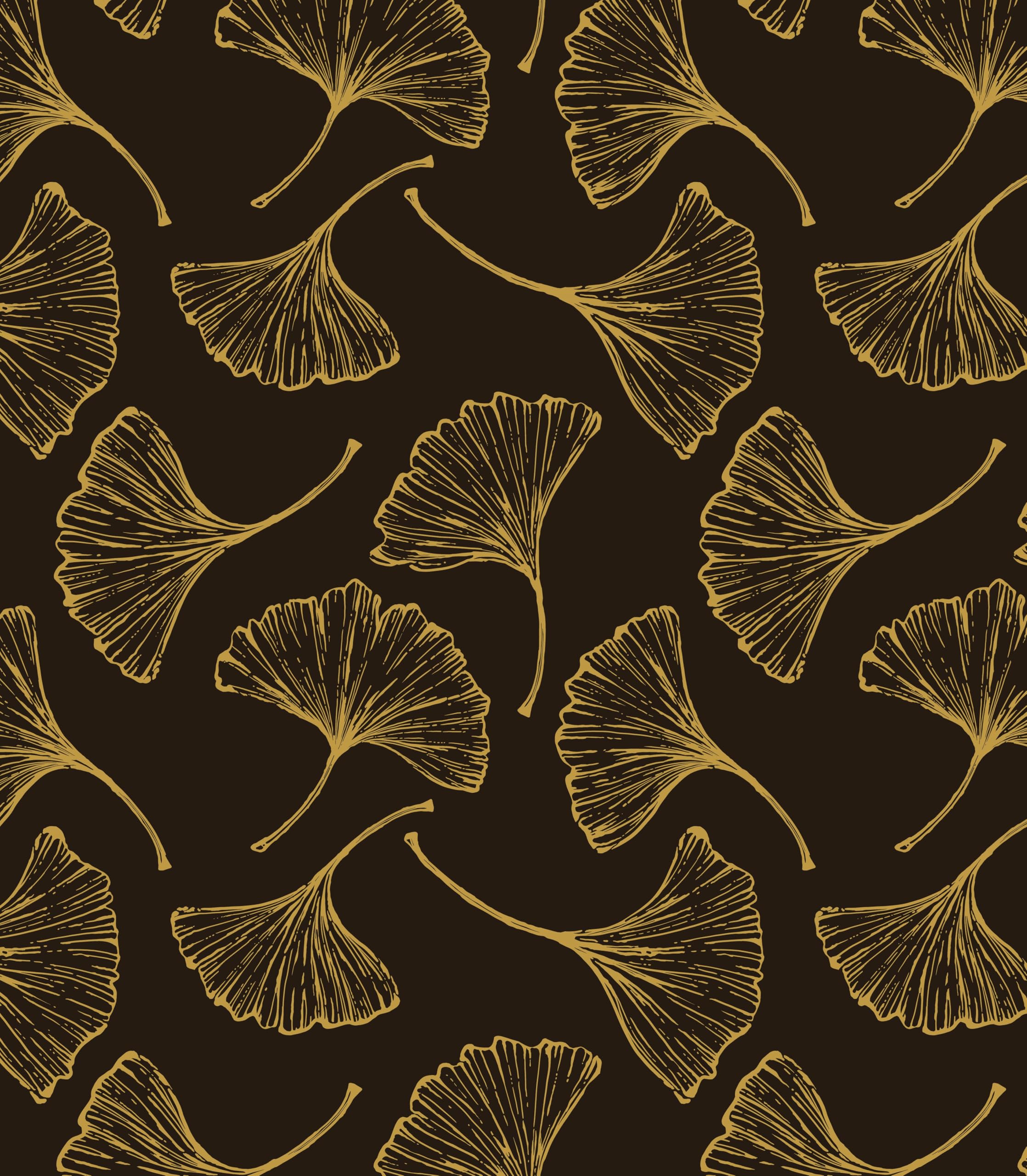 ciciwind 197"×17.3" vintage peel and stick wallpaper dark brown and gold removable self adhesive contact paper gold ginkgo leaves wall paper for bedroom living room decoration