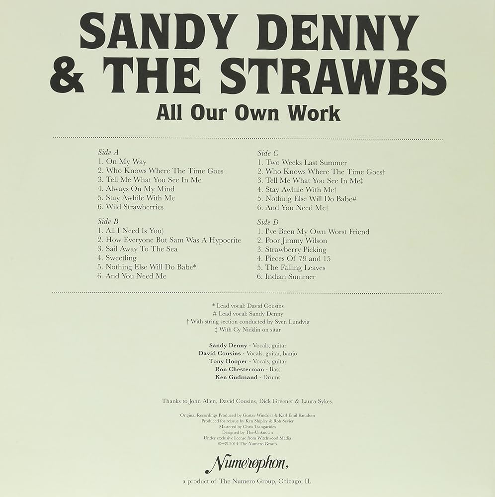 洋楽 LP Sandy Denny Sandy Denny, Sandy Denny & the Strawbs - ALL OUR OWN WORK