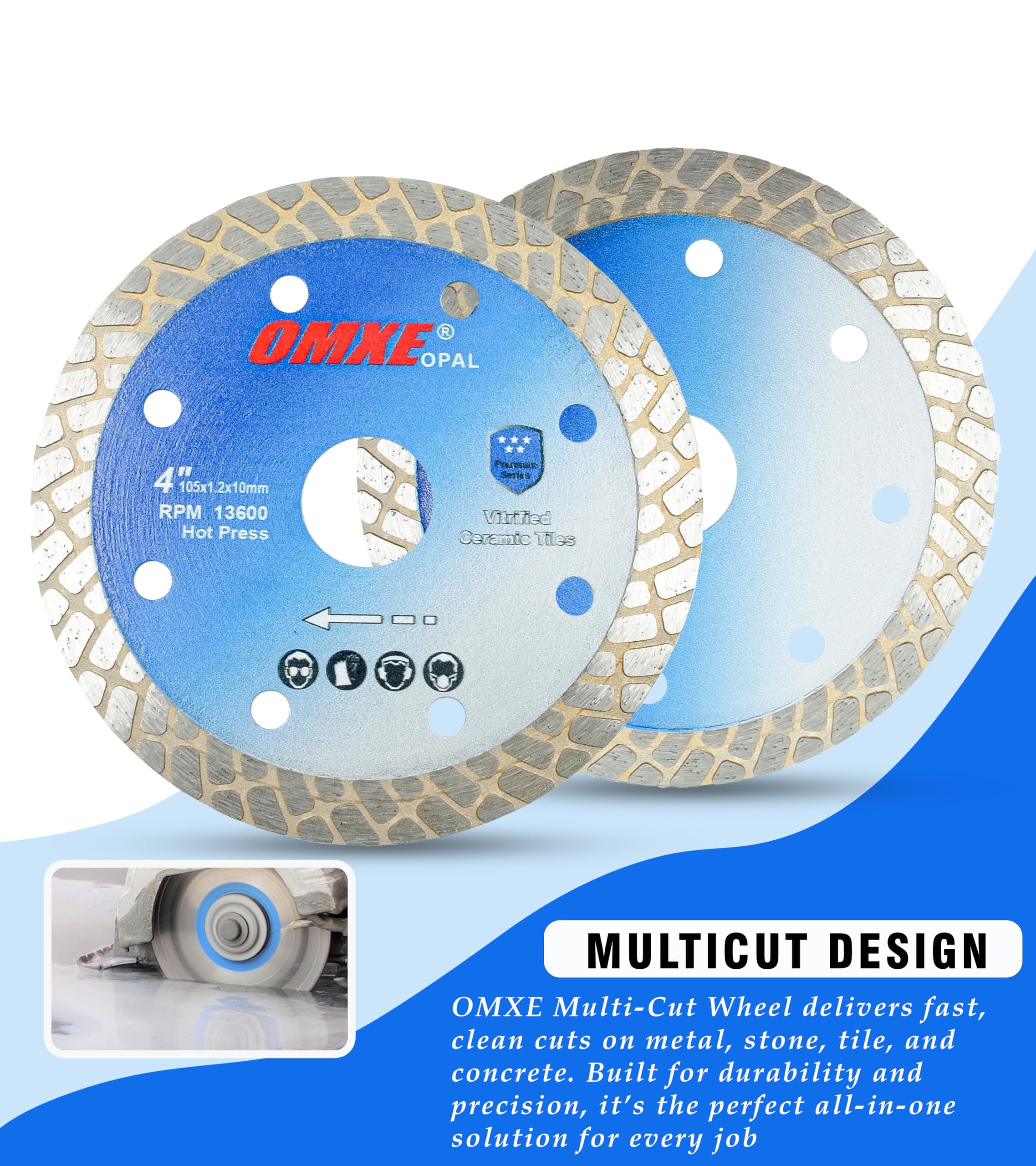 OMXE 4-Inch Diamond Saw Blade | 105mm Ceramic Tile Cutting Blade