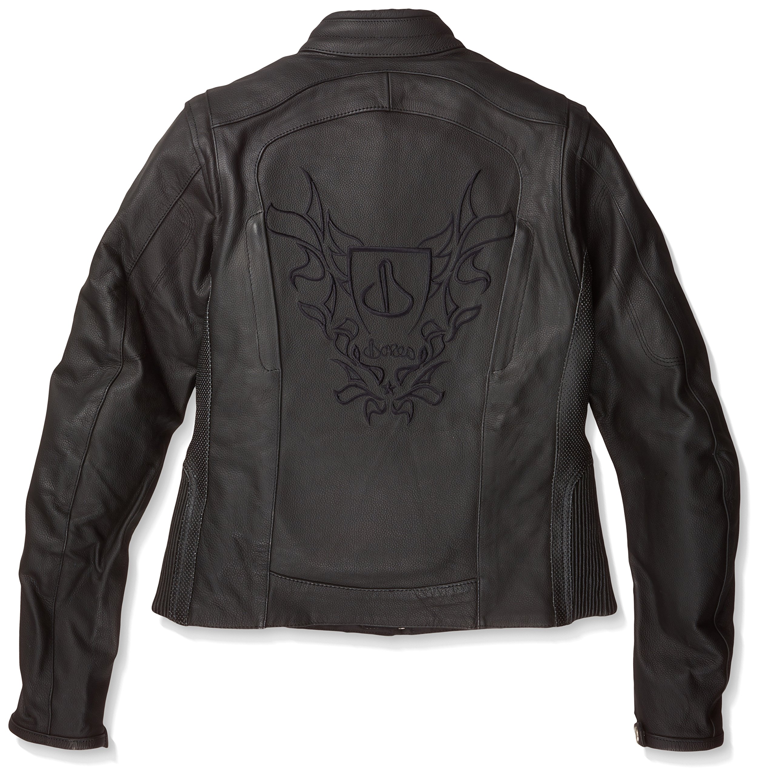 Bores Caroline Damen Lederjacke, Wasserdicht, Schwarz, Größe XS (36)