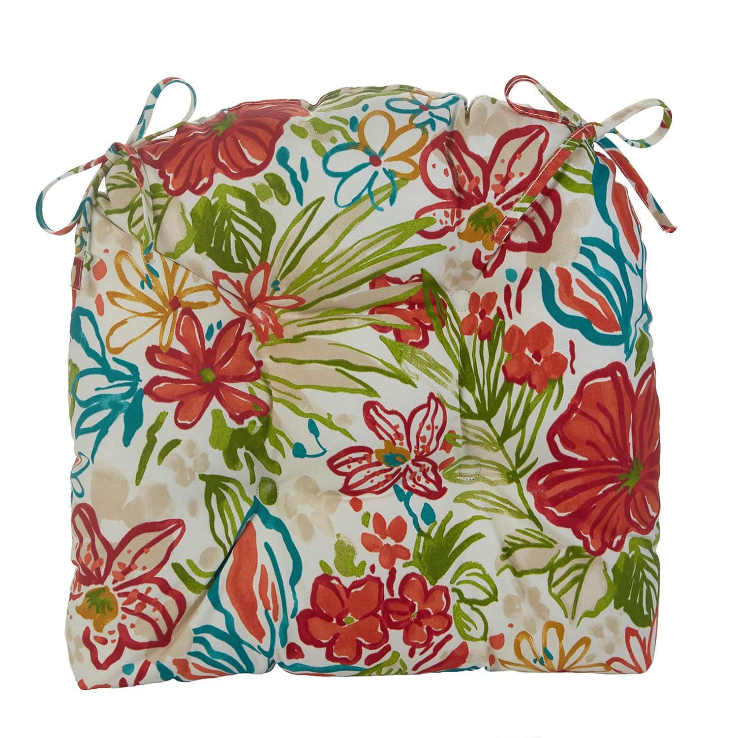 Buy Klear Vu Wicker Universal Tufted Dining Chair Pads, 1 Pack, Valeda