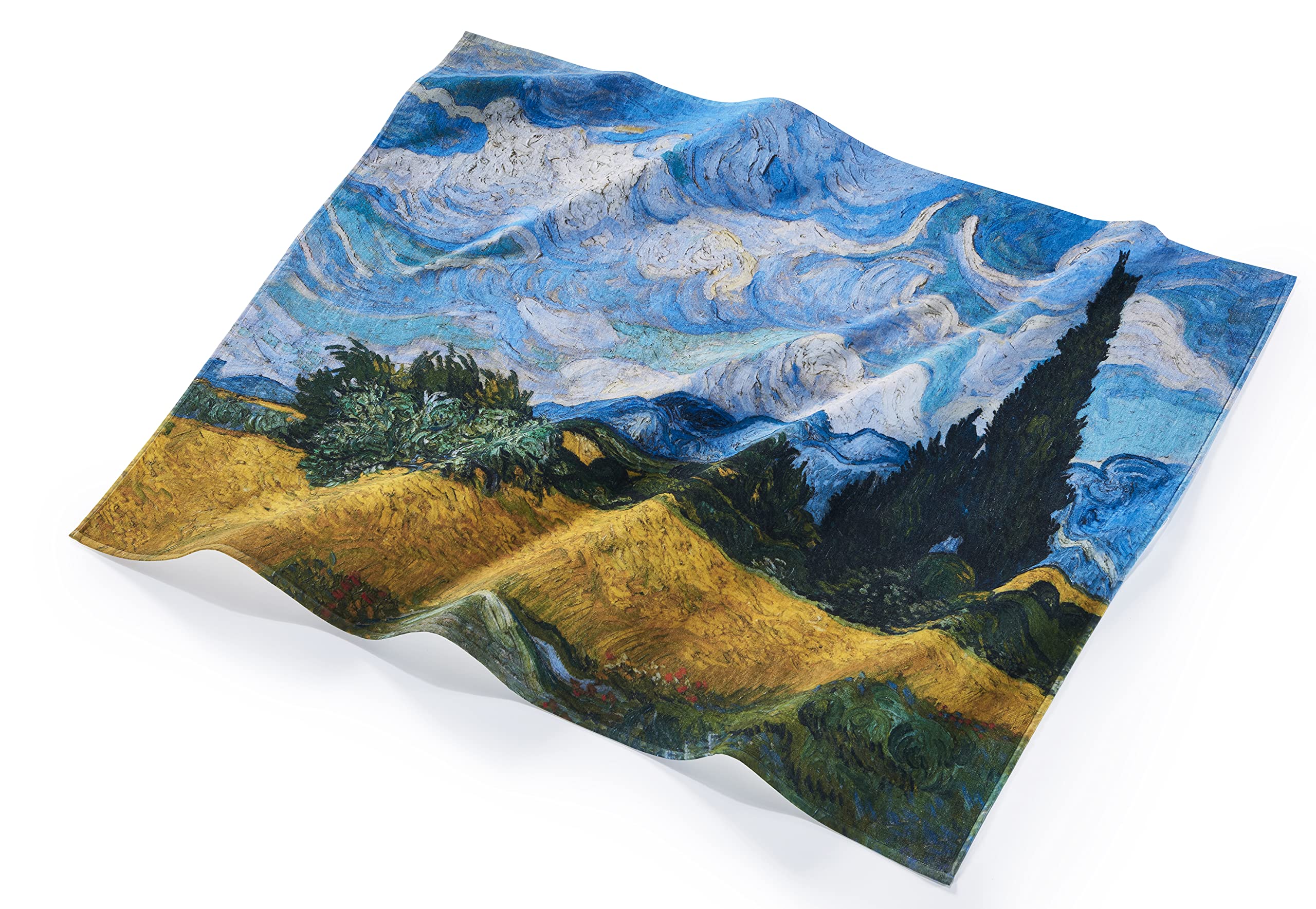 Musearta Serviette de Plage Unisexe avec Motif Wheatfield with Cypresses de L'Artiste Vincent Van Gogh en Coton 144 x 180 cm BT-VG-WC-V424408