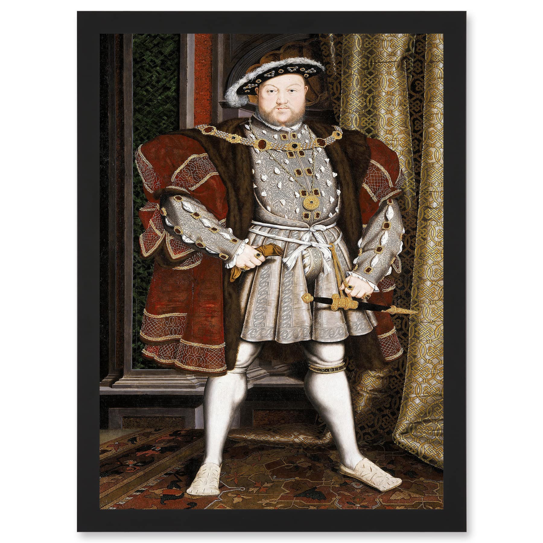 Artery8 Painting Antique Holbein Junior Henry Tudor VIII King England Artwork Framed Wall Art Print A4