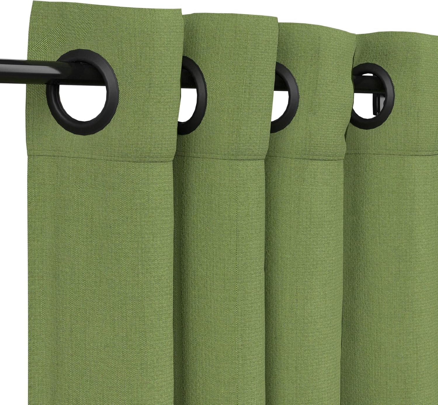 Sunbrella Spectrum Cilantro Outdoor Curtain – Dark Gunmetal Grommets, Fade-Resistant All-Weather Fabric, 50 in. W x 84 in. L, UV Protected, Handcrafted in The USA