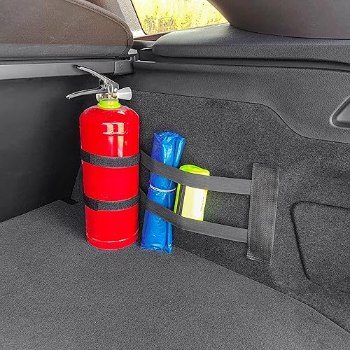 Miniatura 7 de Organizador de maletero elástico de nailon, bolsillo de red autoadhesivo para auto como organizador y almacenamiento de automóvil, red