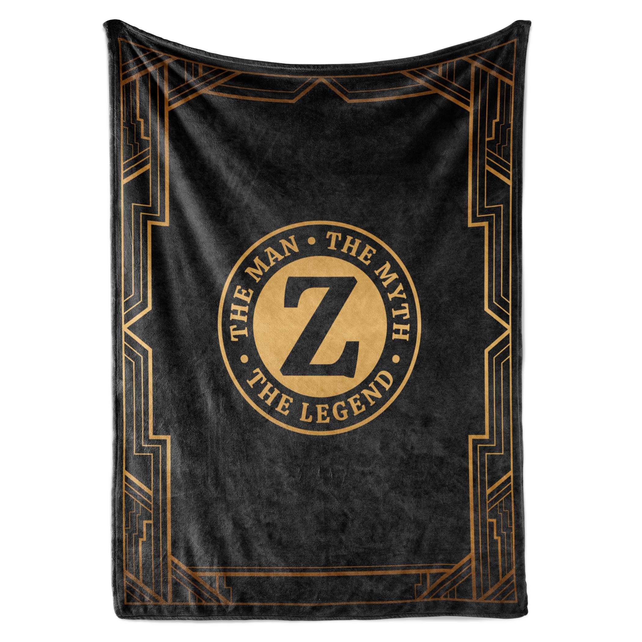 InnoBeta Initial Birthday Gifts for Men, Birthday Gifts for Him, The Man The Myth The Legend Gift Ideas for Dad, Grandpa, Uncle- 300gsm Flannel Blanket- 50"x 65"-Z