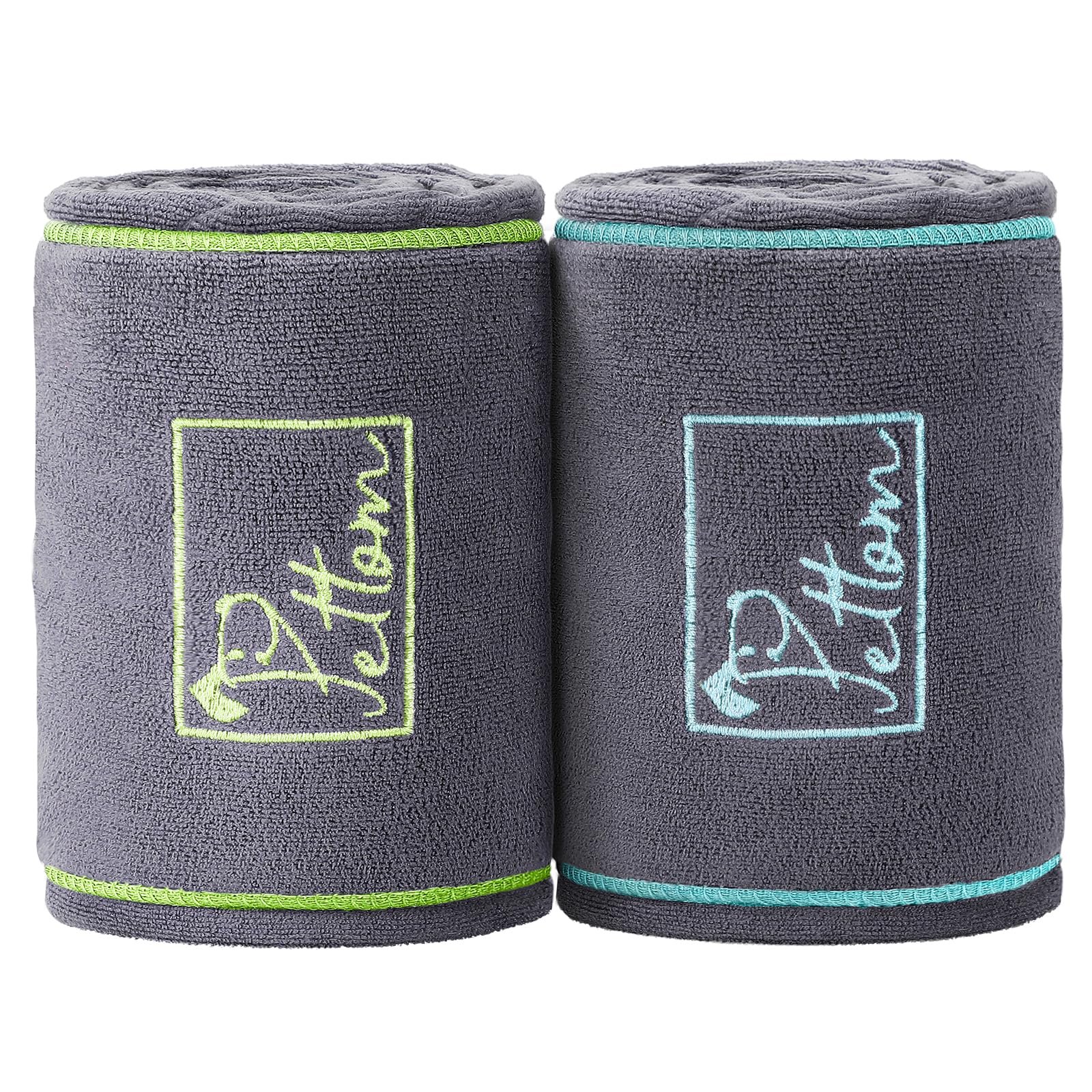 PETTOM 2 sztuki Ręcznik do suszenia dla psa z kieszenią na rękę 90x50 cm, bardzo chłonne ręczniki z mikrofibry dla psów, szczeniąt i kotów, ręcznik do kąpieli dla zwierząt domowych, można prać w